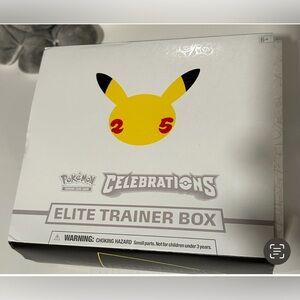 Pokemon Celebrations Elite Trainer Box with Black and Yellow Accents
